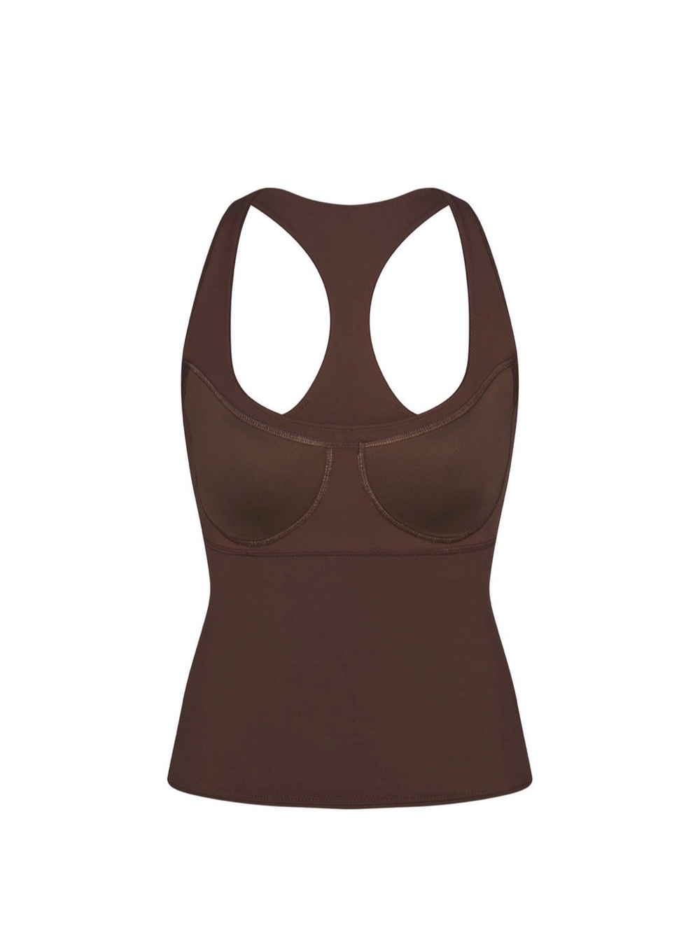 SKIMS x Nike Matte Racer Back Tank | Dark Sepia | XS | NWT 🏷️ - Picture 4 of 8